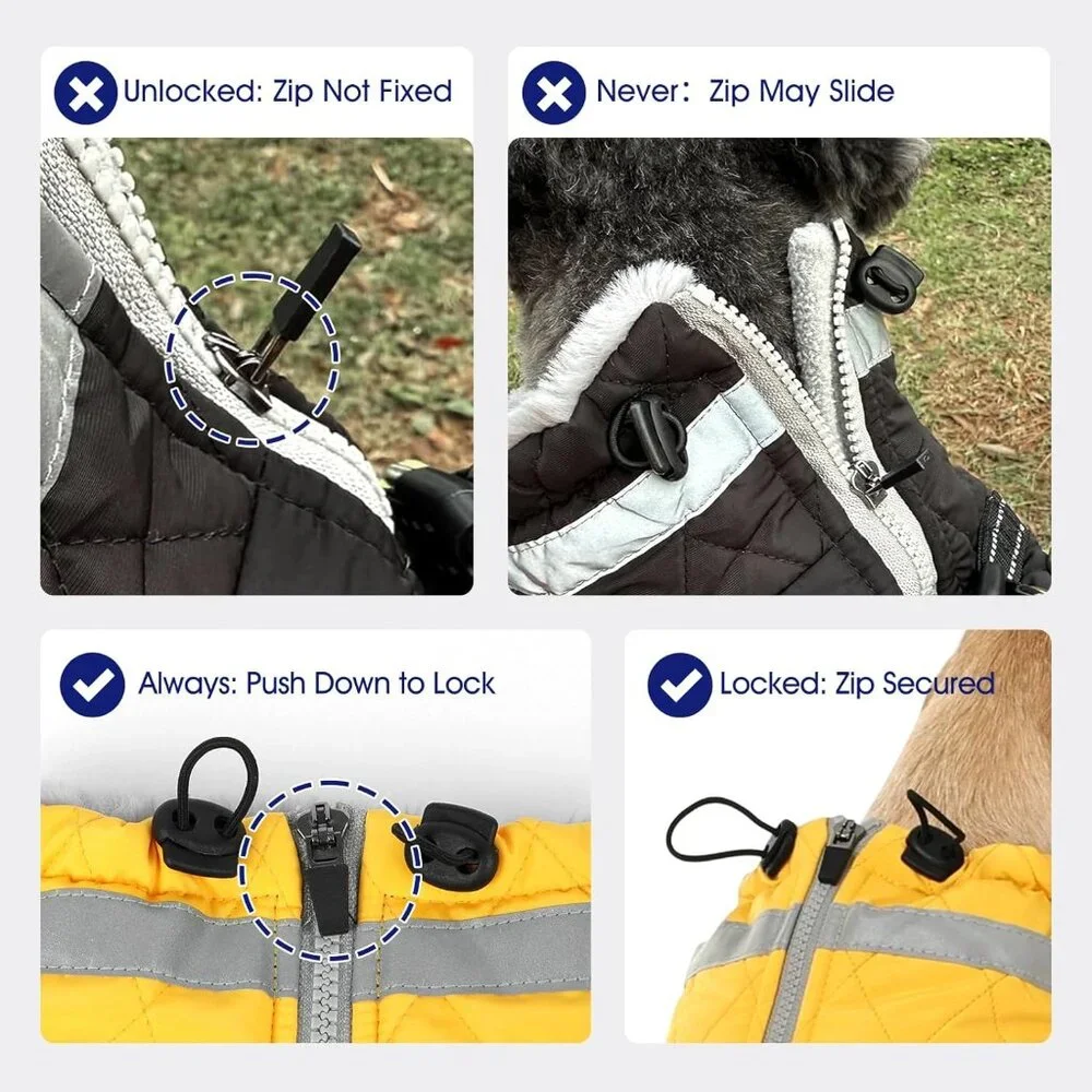 FUAMEY Dog Coat for Large Dogs,Waterproof Dog Winter Jacket with Harness